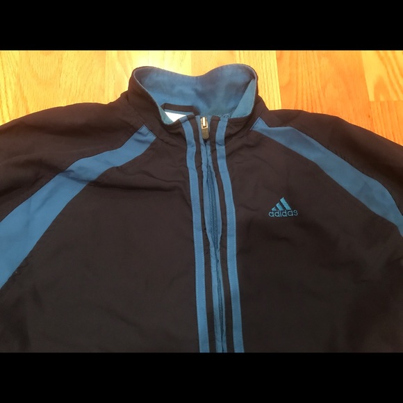 Adidas ClimaProof Navy Blue & Light Blue Jacket - Picture 1 of 5